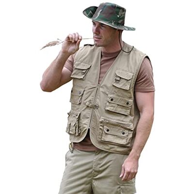 Mil-Tec Hunting and Fishing Vest Beige khaki Size:XL Mil-Tec Hunting and Fishing Vest Beige khaki Size:XL