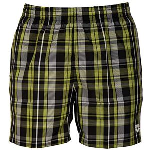 ARENA Men's Yarn Dyed Check 2 Boxer Bathing Shorts, Men, Badeshort Yarn Dyed Check 2 Boxer, black/Soft grren, L ARENA Men's Yarn Dyed Check 2 Boxer Bathing Shorts, Men, Badeshort Yarn Dyed Check 2 Boxer, black/Soft grren, L