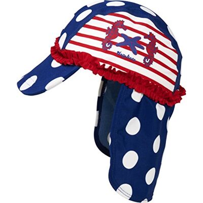 Playshoes Girl's UV Sun Protection Seahorse Swim Cap, Blue (Blue/White), Large (Manufacturer Size:53cm) Playshoes Girl's UV Sun Protection Seahorse Swim Cap, Blue (Blue/White), Large (Manufacturer Size:53cm)