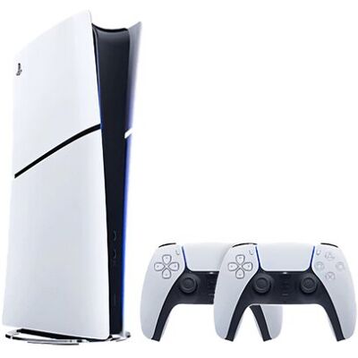 Sony PlayStation 5 Slim Digital Edition 825GB med 2 DualSense Controllers White Sony PlayStation 5 Slim Digital Edition 825GB med 2 DualSense Controllers White