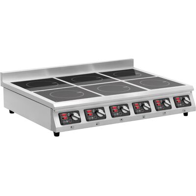 Induktionsgeplade - 6 x 28 cm - 60 til 240 °C - 400 V - Timer - Royal Catering RCIC-6006T Induktionsgeplade - 6 x 28 cm - 60 til 240 °C - 400 V - Timer - Royal Catering RCIC-6006T
