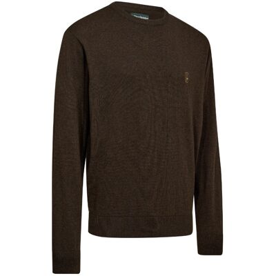 Deerhunter – Harrington – Strik Med Rund Hals Herre Brown Melange L Deerhunter – Harrington – Strik Med Rund Hals Herre Brown Melange L