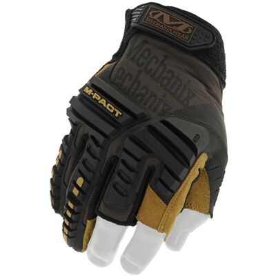 Mechanix Wear – Leather M-Pact Fingerless Framer Brown – Fingerløse Handsker Brown S Mechanix Wear – Leather M-Pact Fingerless Framer Brown – Fingerløse Handsker Brown S