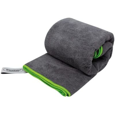 Travelsafe – Terry Travel Towel – Rejsehåndklæde Antracit/grøn L Travelsafe – Terry Travel Towel – Rejsehåndklæde Antracit/grøn L