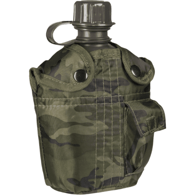 Feltflaske Drikkedunk 1 Liter Med Cover - Mil-Tec Woodland Feltflaske Drikkedunk 1 Liter Med Cover - Mil-Tec Woodland