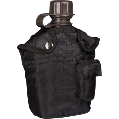 Feltflaske Drikkedunk 1 Liter Med Cover - Mil-Tec Sort Feltflaske Drikkedunk 1 Liter Med Cover - Mil-Tec Sort