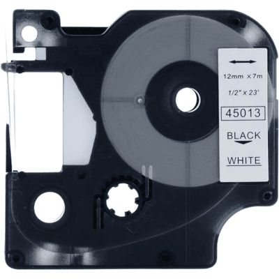 Dymo D1 45013 12 Mm X 7 M Sort Tekst / Hvid Tape Kompatibel Tape (S0720530) Dymo D1 45013 12 Mm X 7 M Sort Tekst / Hvid Tape Kompatibel Tape (S0720530)