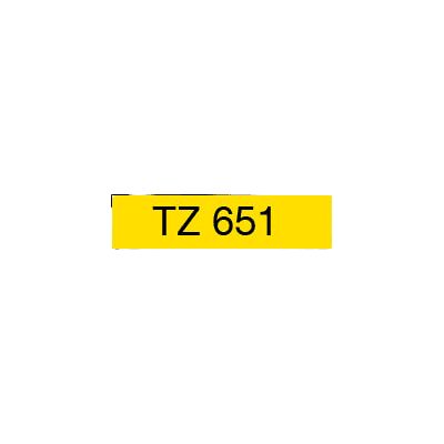 Brother Tze-651 24 Mm X 8 M Sort Tekst / Gul Tape Kompatibel Tape Brother Tze-651 24 Mm X 8 M Sort Tekst / Gul Tape Kompatibel Tape