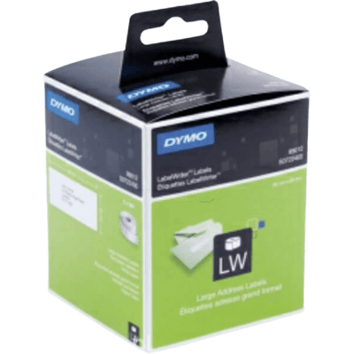 Dymo 99012 89 X 36 Mm, 520 Stk Sort Tekst / Hvid Tape Original Adresseetiket (S0722400) Dymo 99012 89 X 36 Mm, 520 Stk Sort Tekst / Hvid Tape Original Adresseetiket (S0722400)