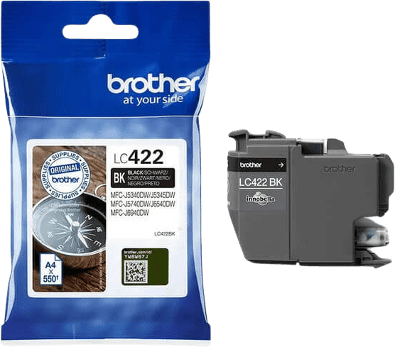 Brother Blækpatron sort, 550 sider LC422BK