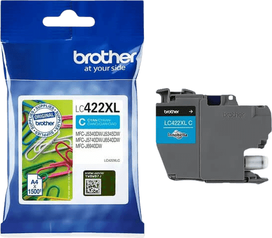 Brother Blækpatron cyan, 1500 sider LC422CXL