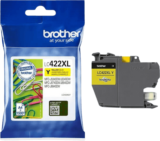 Brother Blækpatron gul, 1500 sider LC422YXL