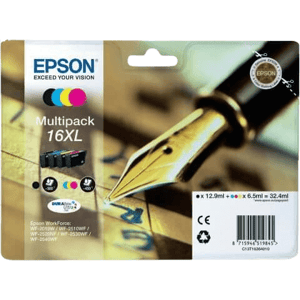 Epson 16 Xl Cmyk Original Multipack 1 X12,9 + 3 X 6,5 Ml. (C13t16364012) Epson 16 Xl Cmyk Original Multipack 1 X12,9 + 3 X 6,5 Ml. (C13t16364012)