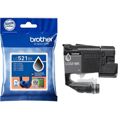 Brother Lc521bk Sort Original Blækpatron 500 Sider Brother Lc521bk Sort Original Blækpatron 500 Sider