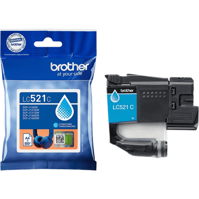 Brother Lc521c Cyan Original Blækpatron 500 Sider Brother Lc521c Cyan Original Blækpatron 500 Sider