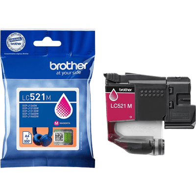Brother Lc521m Magenta Original Blækpatron 500 Sider Brother Lc521m Magenta Original Blækpatron 500 Sider