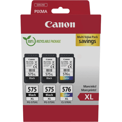 Canon 2x Pg-575xl + Cl-576xl Cmyk Original Multipack 2x 15 + 12,6 Ml. (5437c004) Canon 2x Pg-575xl + Cl-576xl Cmyk Original Multipack 2x 15 + 12,6 Ml. (5437c004)