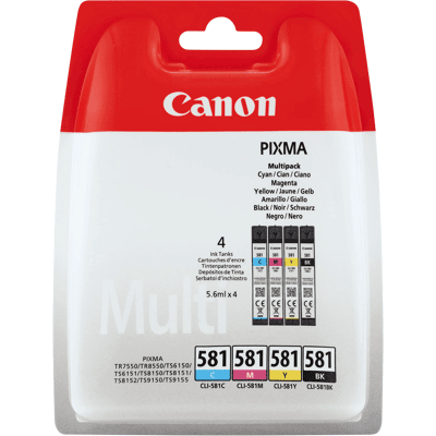 Canon Cli-581 Cmyk Original Multipack 4 X 5 Ml. (2103c004) Canon Cli-581 Cmyk Original Multipack 4 X 5 Ml. (2103c004)