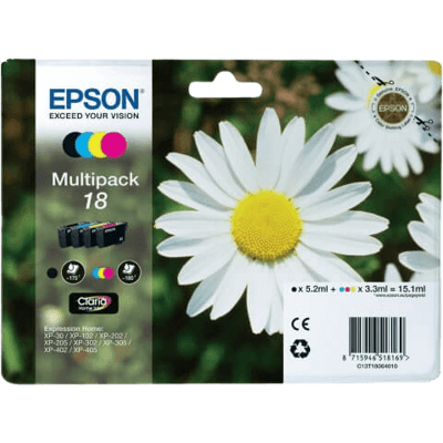 Epson 18 Cmyk Original Multipack 15,1 Ml. (C13t18064012) Epson 18 Cmyk Original Multipack 15,1 Ml. (C13t18064012)