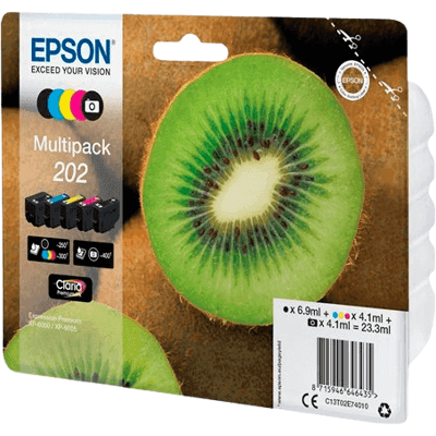 Epson 202 Cmyk Original Multipack 6,9 + 4 X 4,1 Ml. (C13t02e74010) Epson 202 Cmyk Original Multipack 6,9 + 4 X 4,1 Ml. (C13t02e74010)