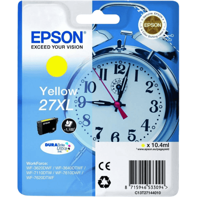 Epson 27 Xl Gul Original Blækpatron 10.4 Ml. (C13t27144012) Epson 27 Xl Gul Original Blækpatron 10.4 Ml. (C13t27144012)