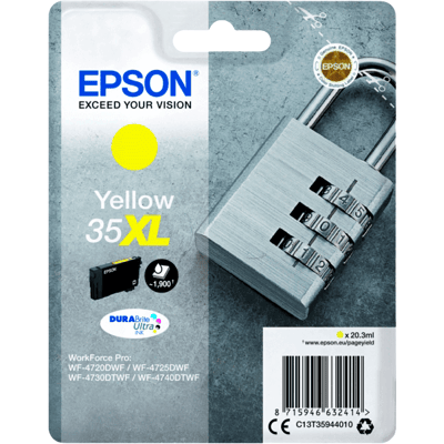 Epson 35 Xl Gul Original Blækpatron 20,3 Ml. (C13t35944010) Epson 35 Xl Gul Original Blækpatron 20,3 Ml. (C13t35944010)