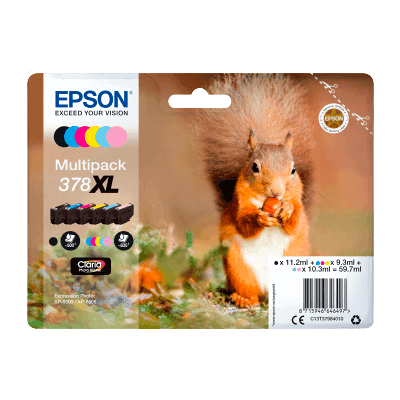 Epson 378 Xl Cmyk Original Multipack 11,2 + 3x9,3 + 2x10,3 Ml. (C13t37984010) Epson 378 Xl Cmyk Original Multipack 11,2 + 3x9,3 + 2x10,3 Ml. (C13t37984010)