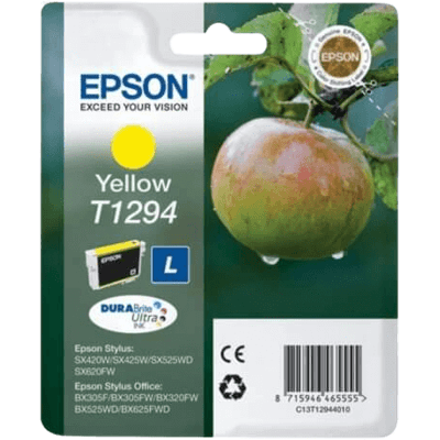Epson T1294 Xl Gul Original Blækpatron 7 Ml. (C13t12944012) Epson T1294 Xl Gul Original Blækpatron 7 Ml. (C13t12944012)