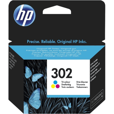 HP 302 3 Farver I Én Original Blækpatron 4 Ml. (F6u65ae) HP 302 3 Farver I Én Original Blækpatron 4 Ml. (F6u65ae)