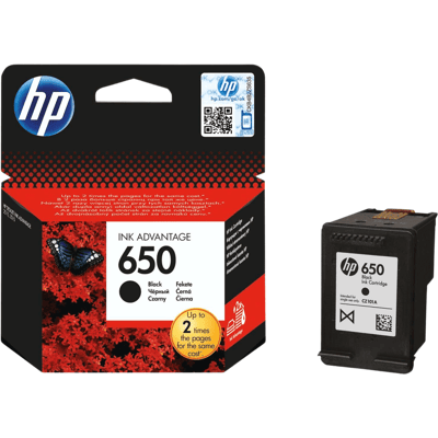 HP 650 Sort Original Blækpatron 360 Sider (Cz101ae) HP 650 Sort Original Blækpatron 360 Sider (Cz101ae)