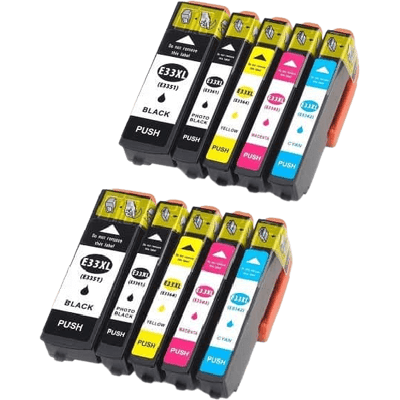 Epson 33 Xl 10 Stk. Rabatpakke Blækpatron 160,4 Ml. - Kompatibel Epson 33 Xl 10 Stk. Rabatpakke Blækpatron 160,4 Ml. - Kompatibel