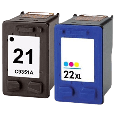 HP 21 + 22 - C9351ae Xl 2 Stk. Rabatpakke Blækpatron 40 Ml. - Kompatibel HP 21 + 22 - C9351ae Xl 2 Stk. Rabatpakke Blækpatron 40 Ml. - Kompatibel