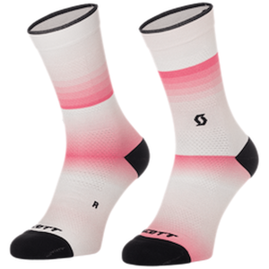 Scott Crew Gradient Stripes cykelstrømper pink/hvid Scott Crew Gradient Stripes cykelstrømper pink/hvid