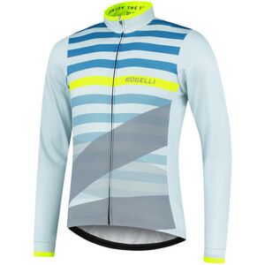 Rogelli Stripe cykeltrøje lange ærmer grå grøn gul herre Rogelli Stripe cykeltrøje lange ærmer grå grøn gul herre