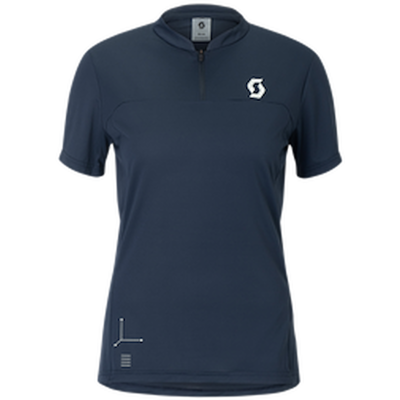 Scott Vertic Zip Tee cykeltrøje korte ærmer mørkeblå dame Scott Vertic Zip Tee cykeltrøje korte ærmer mørkeblå dame