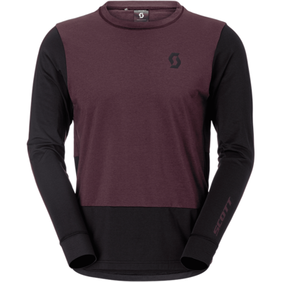 Scott Vertic Pro Mid LS Tee lange ærmer cocoa red/sort herre Scott Vertic Pro Mid LS Tee lange ærmer cocoa red/sort herre
