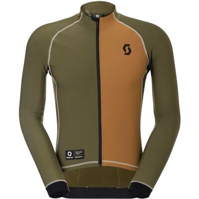 Scott RC Pro Warm LS Remix cykeltrøje Bread Brown/Fir Green herre Scott RC Pro Warm LS Remix cykeltrøje Bread Brown/Fir Green herre