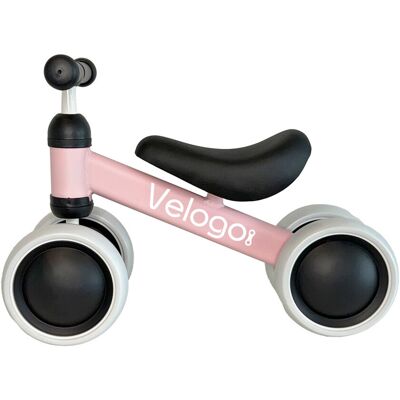 Velogo løbecykel fra 1 år 4 hjul lys pink Velogo løbecykel fra 1 år 4 hjul lys pink