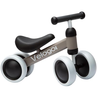 Velogo Løbecykel fra 1 år 4 hjul Mat grå/brun Velogo Løbecykel fra 1 år 4 hjul Mat grå/brun
