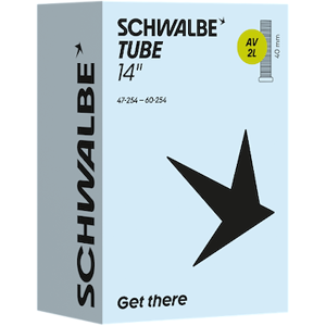 Schwalbe slange 14 x 1,75-2,50 (47-60x254) med 40mm Autoventil AV2L Schwalbe slange 14 x 1,75-2,50 (47-60x254) med 40mm Autoventil AV2L