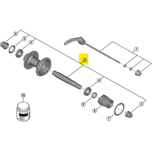 Shimano FH-MT401 - Komplett akselsæt - 135mm - Navetypen Shimano FH-MT401 - Komplett akselsæt - 135mm - Navetypen