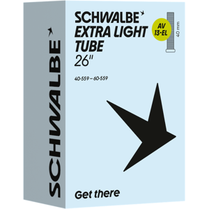 Schwalbe Extra Light slange 26"x1,60-2,40 (40/60-559) 40mm Autoventil Schwalbe Extra Light slange 26"x1,60-2,40 (40/60-559) 40mm Autoventil
