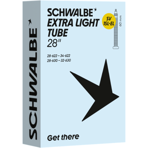 Schwalbe Extra Light slange 700c/28"x1,10-1,40 (28/34-622/630) 60mm racerventil Schwalbe Extra Light slange 700c/28"x1,10-1,40 (28/34-622/630) 60mm racerventil