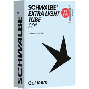 Schwalbe Extra Light slange 20"x0,90-1,60 (23/40-406) 40mm racerventil Schwalbe Extra Light slange 20"x0,90-1,60 (23/40-406) 40mm racerventil