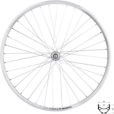 Force Prime baghjul 28" skruekrans fælgbremser CNC fælgsider 36 eger sølv Force Prime baghjul 28" skruekrans fælgbremser CNC fælgsider 36 eger sølv