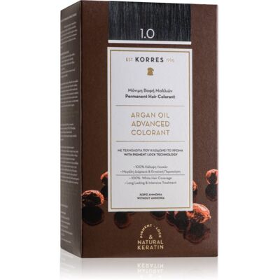 Korres Argan Oil Permanent hårfarve Med Arganolie Skygge 1.0 Black 50 ml Korres Argan Oil Permanent hårfarve Med Arganolie Skygge 1.0 Black 50 ml