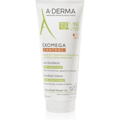 A-Derma Exomega Control Emollient Lotion Kropslotion Mod irritation og kløe 200 ml A-Derma Exomega Control Emollient Lotion Kropslotion Mod irritation og kløe 200 ml