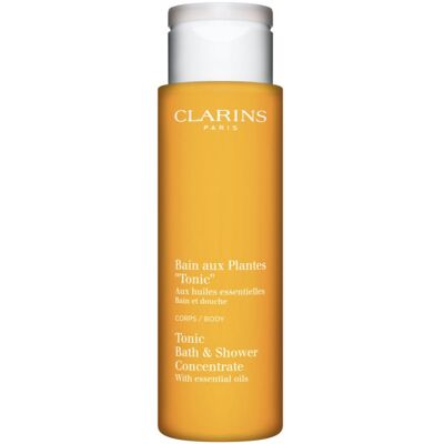 Clarins Tonic Bath & Shower Concentrate Brus og badegel Med essentielle olier 200 ml Clarins Tonic Bath & Shower Concentrate Brus og badegel Med essentielle olier 200 ml