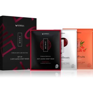 KORIKA Rød Ginseng & Adenosine Anti-Aging Sheet Mask - Sæt med 3 KORIKA Rød Ginseng & Adenosine Anti-Aging Sheet Mask - Sæt med 3