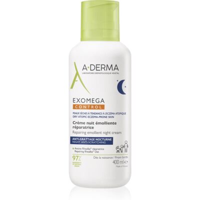 A-Derma Exomega Control Repairing Emollient Night Cream Regenererende natcreme mod kradsen 400 ml A-Derma Exomega Control Repairing Emollient Night Cream Regenererende natcreme mod kradsen 400 ml